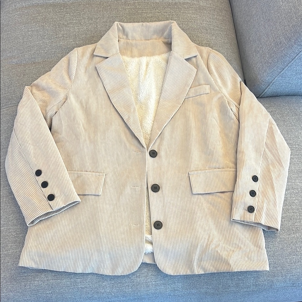 Corduroy+fur lining blazer